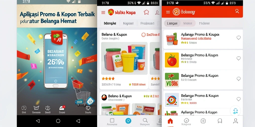 Antarmuka aplikasi 3178 yang menampilkan kupon dan promo terbaru.