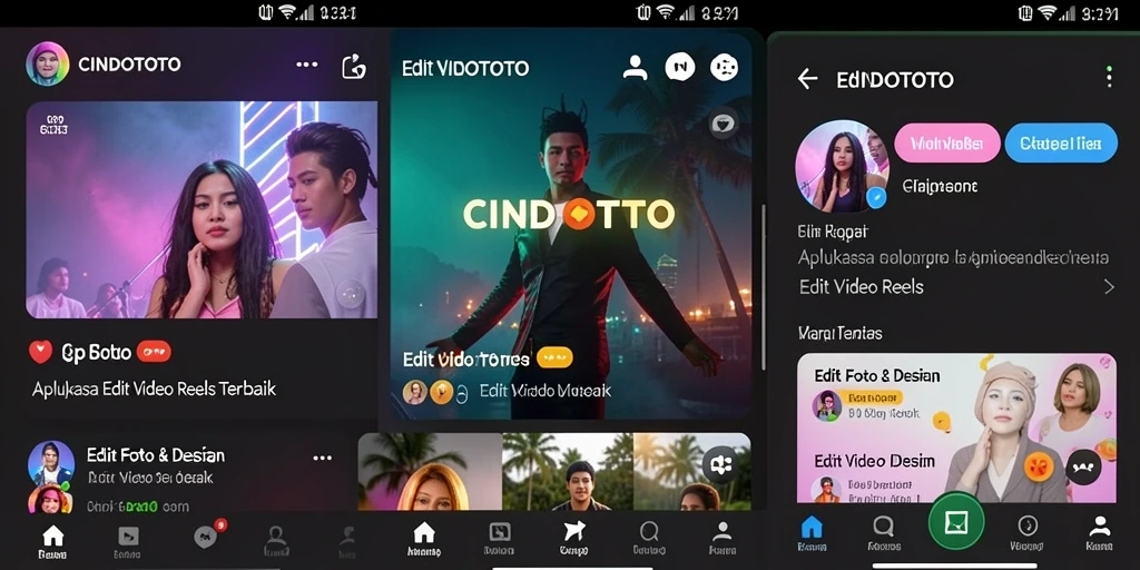 Tampilan antarmuka CINDOTOTO yang memudahkan edit video reels.