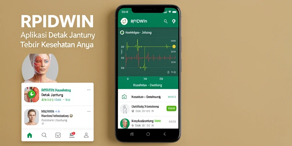Antarmuka aplikasi RPIDWIN untuk memantau detak jantung dengan fungsi yang intuitif.