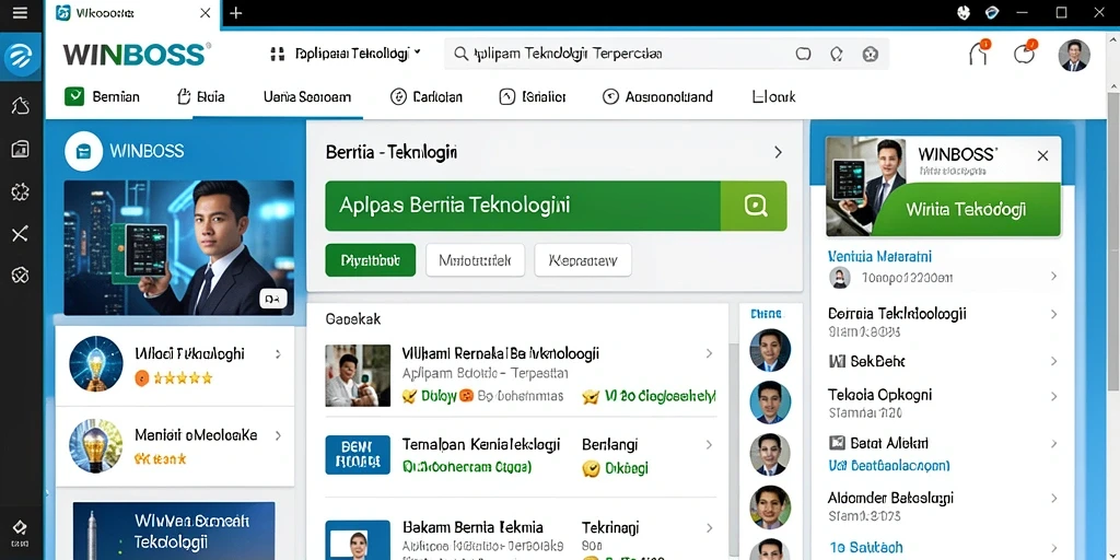 Tampilan antarmuka aplikasi WINBOSS yang modern dan informatif.