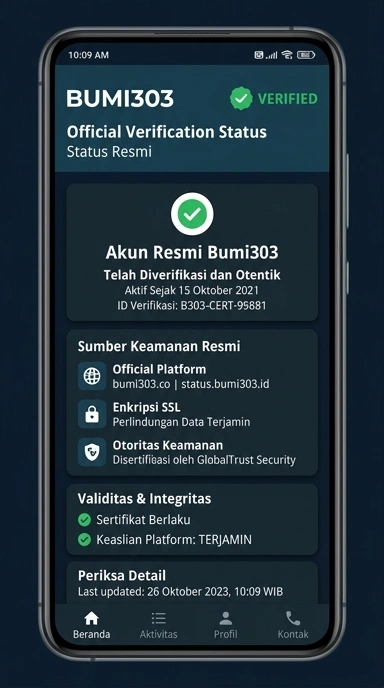 Tampilan kanal resmi bumi303